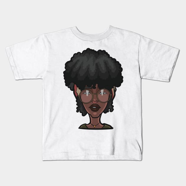 Natural Hair Diva Afro Queen Kids T-Shirt by NaturallyBlack